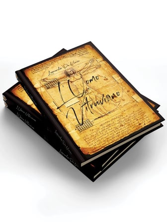 Vitruvius Da Vinci Tasarımlı Çizgili Not Defteri – 13x21 Cm Sert Kapak 192 Sayfa