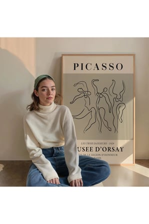 Fark Tanıtım Picasso Çerçevesiz Poster, Modern Dekoratif Çerçevesiz Poster, Tablo, Picasso-3
