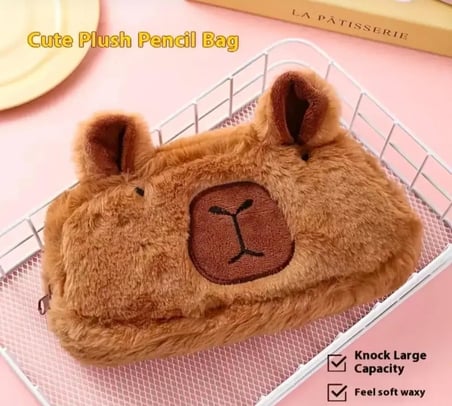 Capybara Kalem Kutusu Kapibara Kalemlik Büyük Kapasiteli Pofuduk Makyaj Çantası Geniş Büyük Boy