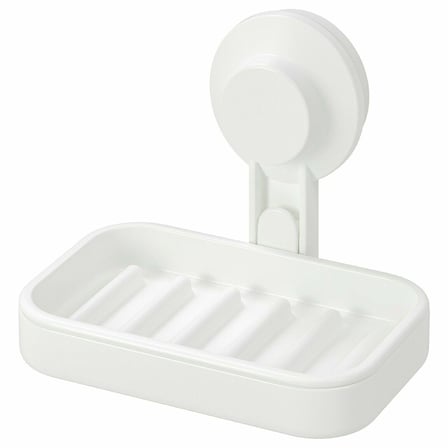 Ikea TISKEN vantuzlu sabunluk, beyaz, tek boy