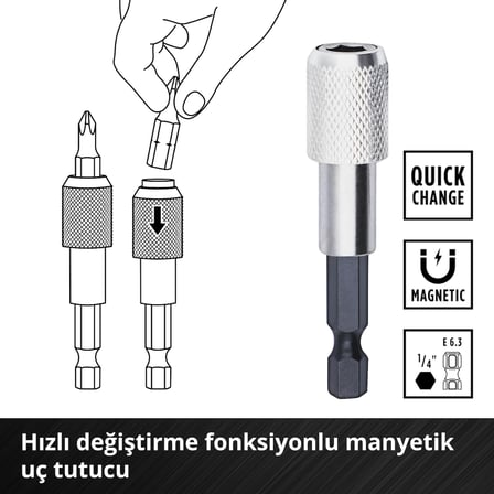 Einhell Orijinal L-CASE 40 Parça Bit Ucu ve Matkap Ucu Seti 49109053