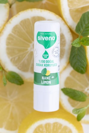 Siveno%100 Doğal Dudak Koruyucu Nane & Limon Bitkisel Lipbalm Krem Nemlendirici Parlatıcı Onarıcı 6