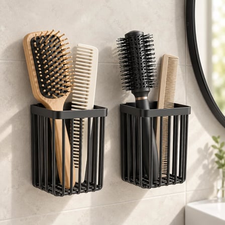 Orret Home 2 Adet Duvara Yapışkanlı Mini Sepet Organizer Diş Fırçası Tarak Kalemlik Çok Amaçlı