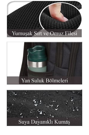 Çok Gözlü Çok Bölmeli Terletmeyen Ortopedik Sırt Destekli Lise Ortaokul İ̇Lkokul Büyük Okul Çantası