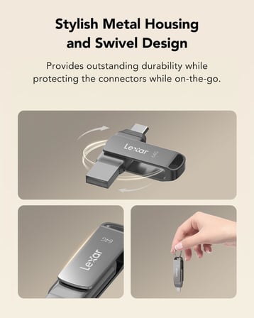 Lexar 64 GB JumpDrive Dual Drive D35c USB 3.0 Type-C, Flash Sürücü