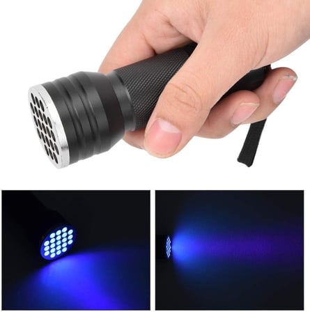 Valkyrie 21 LED 395nm Güneş Işığı Eltraviyole UV El Feneri - Siyah Fener