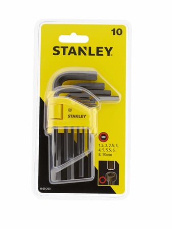 Stanley 0/69/253 Anahtar Takımı, Sarı/Siyah, 10 Parça