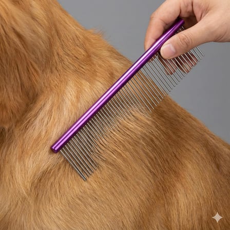 Lexroo BakGelAl Parlak Metal Kedi Köpek Tüy Bakım Tarağı