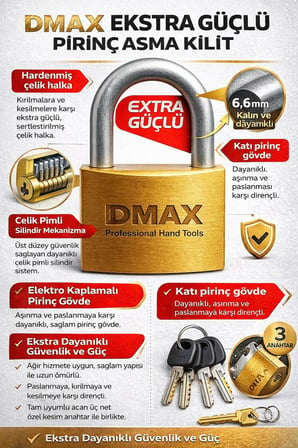 VIVALUXE DMAX 25 mm Pirinç Asma Kilit