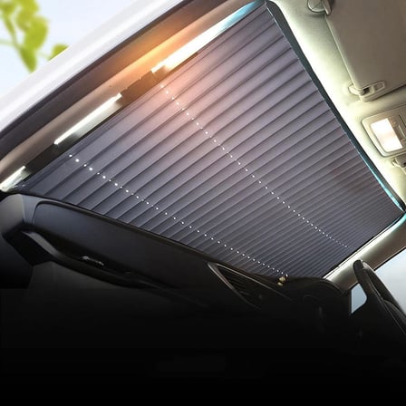 MallArt® Vantuzlu Araç İçi Güneşlik Perdesi, Akordeon Katlanır Oto Cam Güneşliği