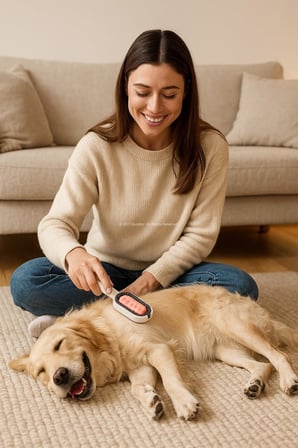Busstier Kedi Köpek Masajlı Silikon Tüy Temizleme Toplama Fırçası Islak Mendil Aparatlı Evcil