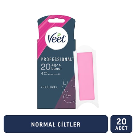 Veet Easy Gelwax Teknoloji Normal Ciltler İçin Yüze Özel Sir Ağda Bandı (1 x 20 Adet)