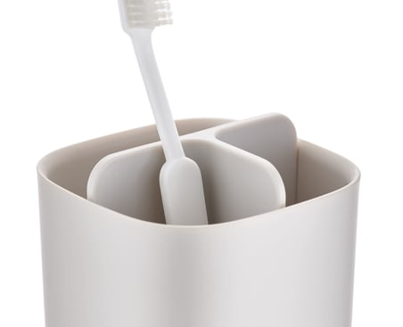 Joseph Joseph Easy-Store - Diş fırçası tutucu, Caddy banyo muhafazası, kompakt mat yüzey, bej