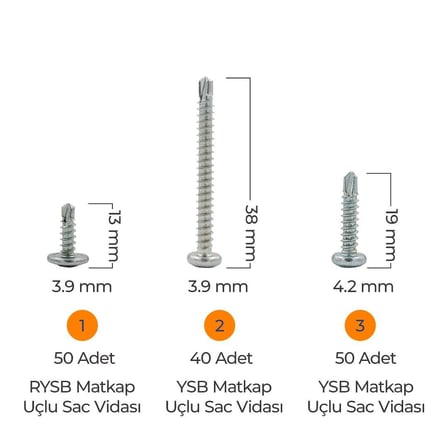 Toko Hobi-3 Matkap Uçlu Akıllı Vida Seti 435 Parça 14 Çeşit Organizer Takım Çantalı