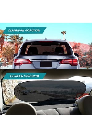 Araba Oto Arka Cam İçin Vantuzlu Güneşlik Perde Araç Perdesi Araç Arka Cam Vantuzlu Perde (100x50cm)
