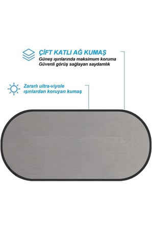 Araba Oto Arka Cam İçin Vantuzlu Güneşlik Perde Araç Perdesi Araç Arka Cam Vantuzlu Perde (100x50cm)