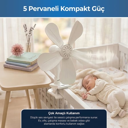 Sinbo SF-7707 Klipsli Mini Vantilatör, Sessiz Fan, Güçlü Tutuşlu Klips, Ayarlanabilir Başlık
