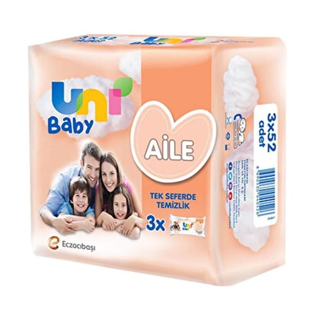 Uni Baby Aile Islak Mendil 3x52 156 Yaprak