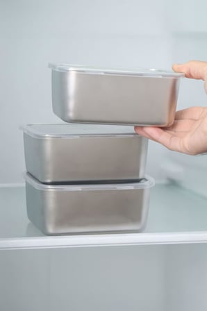 4 Adet 304 Çelik 550 ml Yemek Meyve Et Buzdolabı Beslenme Saklama Kabı mt107-4