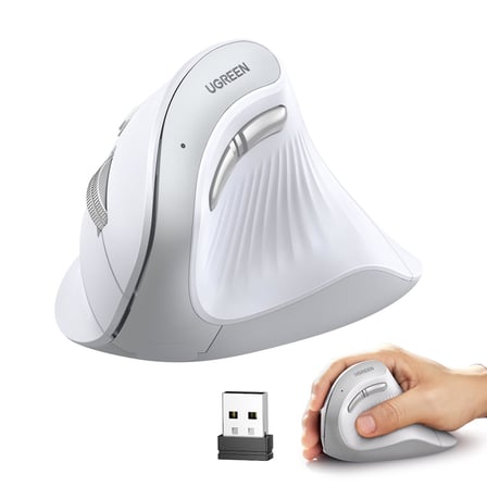 UGREEN Ergonomik Fare, Dikey Kablosuz Fare, 2,4 GHz Optik Bluetooth Fare