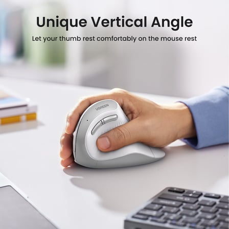UGREEN Ergonomik Fare, Dikey Kablosuz Fare, 2,4 GHz Optik Bluetooth Fare