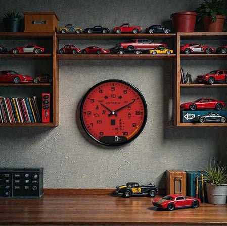 Lexroo Porsche GT3RS Model Araba Kadranı Tasarım Duvar Saati (KIRMIZI)