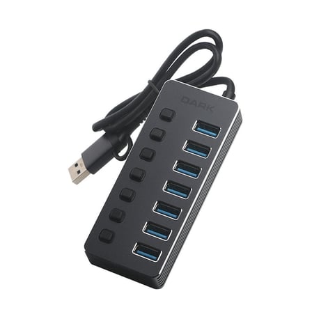 DARK Connect Master 7+1 Hızlı Şarj Adaptörlü USB Hub, USB 3.0