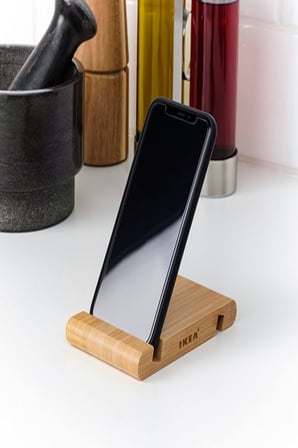 IKEA Bergenes Ahşap Bambu Cep Telefonu ve Tablet Tutucu Stand