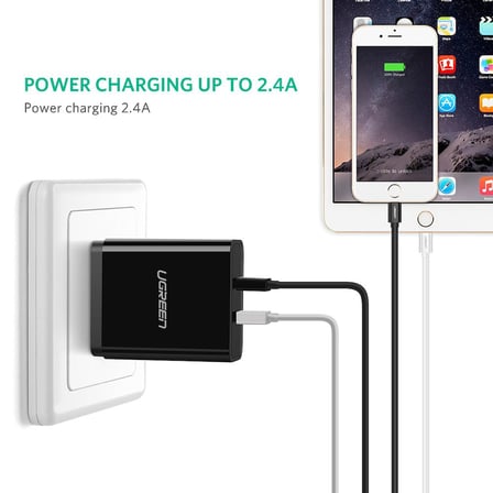 Ugreen, MFi Lisanslı USB-A & Lightning Şarj ve Data Kablosu, 2 Metre, Beyaz