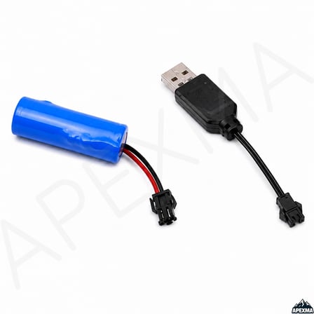 Lexroo 3.7 Volt 500 Mah Şarj Edilebilir Şarjlı Pil ve Şarj Kablosu Seti