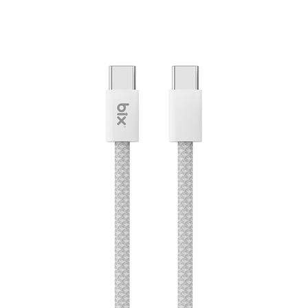 Bix T4CC 65W USB-C to USB-C Manyetik Tasarımlı Örgülü Hızlı Şarj ve Data Kablosu 1 Metre (Beyaz)