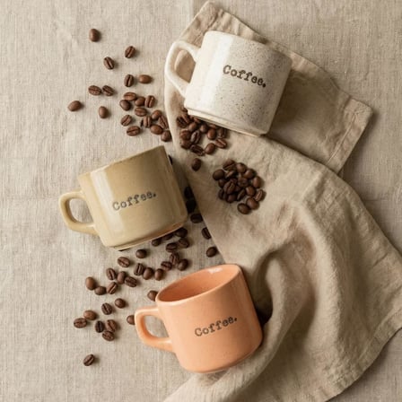 Deconox 3'lü Coffee Retro Seramik Kupa Bardak Seti
