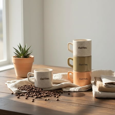 Deconox 3'lü Coffee Retro Seramik Kupa Bardak Seti