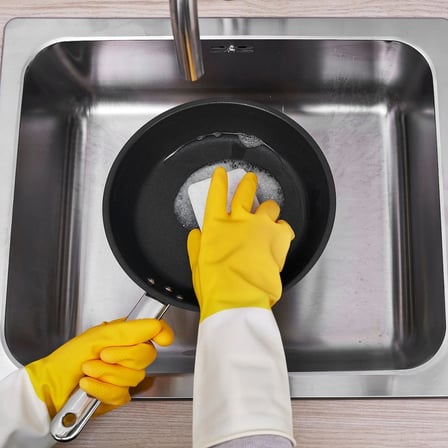 IKEA Rinnig Genel Temizlik ve Bulaşık Eldiveni, Sarı-Kırık Beyaz, S Beden, 1 Çift