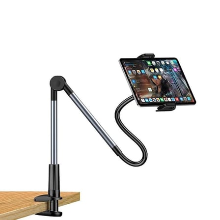 Coverzone Tablet ve Telefon Tutucu Masa Kıskaçlı Stand 360° Dönebilen Ayarlanabilir Metal Gövde