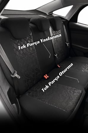 Lexroo Gof Serisi Universal Oto Koltuk Kılıfı Tam Set (Siyah Kırmızı Şeritli)