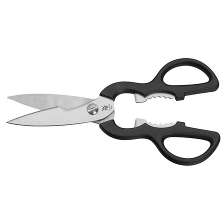 WMF 21 cm Mutfak Makası, Tırtıklı Ağız, Paslanmaz Çelik, Plastik Sap, Şişe Açacaklı Çok Amaçlı Makas