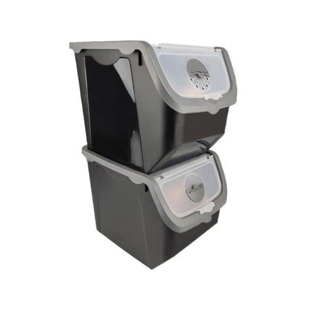 Digithome Coral 2'li Soğan Patates Saklama Kabı 12 Litre - Gri