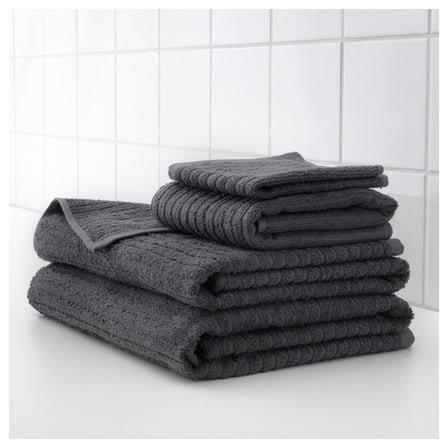 IKEA 4 Adet El Havlusu, Koyu Gri Renk 30x30 cm Pamuk,4 Li El-Kurulama Havlu