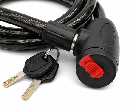 Orret Home 120 cm Çelik Halat Motorsiklet Kilidi Bisiklet Kilidi Silikon Kaplamalı Güvenlik Kilidi