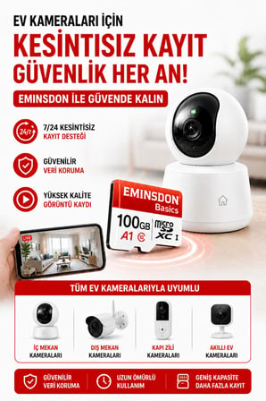 100GB Hafıza Kartı Ev güvenlik Kamerasına Uygun Araç Telefon Tablet Oyun Konsoluna Uyumlu Micro SD