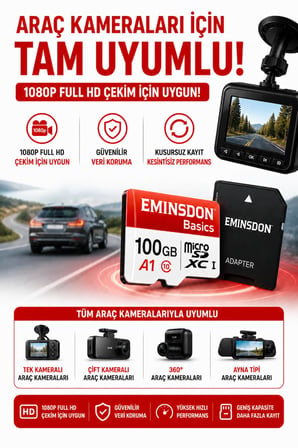 100GB Hafıza Kartı Ev güvenlik Kamerasına Uygun Araç Telefon Tablet Oyun Konsoluna Uyumlu Micro SD