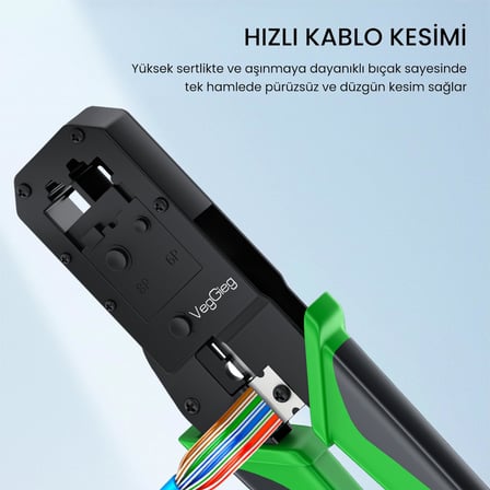 VegGieg RJ45 Ethernet RJ11 Telefon Soket Jack Sıkma Pensesi
