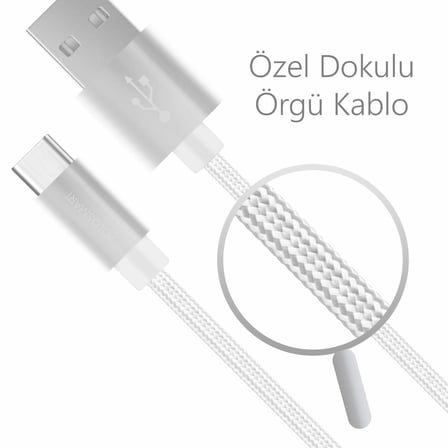 Polosmart PSM06 1 Metre Beyaz Lightning Hızlı Şarj Kablosu,Beyaz