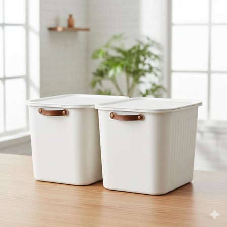 Lexroo 2 Adet Modern Kapaklı Büyük Boy Saklama Kutu Seti -20 Litre
