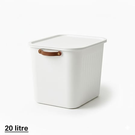 Lexroo 2 Adet Modern Kapaklı Büyük Boy Saklama Kutu Seti -20 Litre