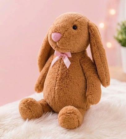 LED IŞIKLI, Uyku Arkadaşı Uzun Kulak Bunny Peluş Tavşan 65cm Kahverengi