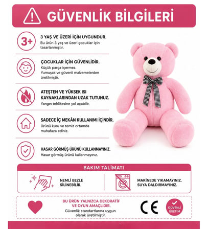 LED IŞIKLI, Uyku Arkadaşı Uzun Kulak Bunny Peluş Tavşan 65cm Kahverengi