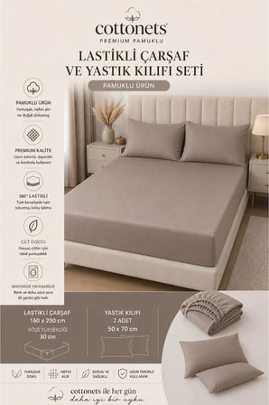 LASTİKLİ ÇARŞAF SETİ YASTIK KILIFLARI DAHİL | Çift Kişilik + 2 Adet Yastık Kılıfı| Günlük