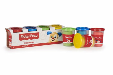 Fisher Price Oyun Hamuru, Sarı, Yeşil, Kırmızı, Mavi Hamur, 4'lü Paket - (4 x 100 gr)